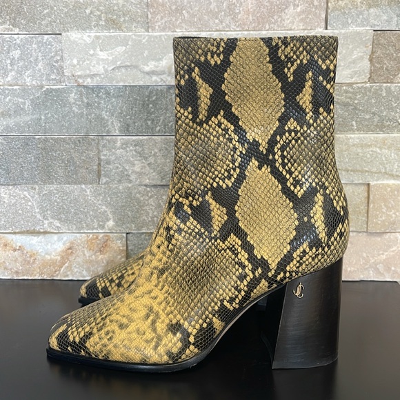 JIMMY CHOO Bryelle 85 Snake-print Leather Ankle Boots - Picture 3 of 13